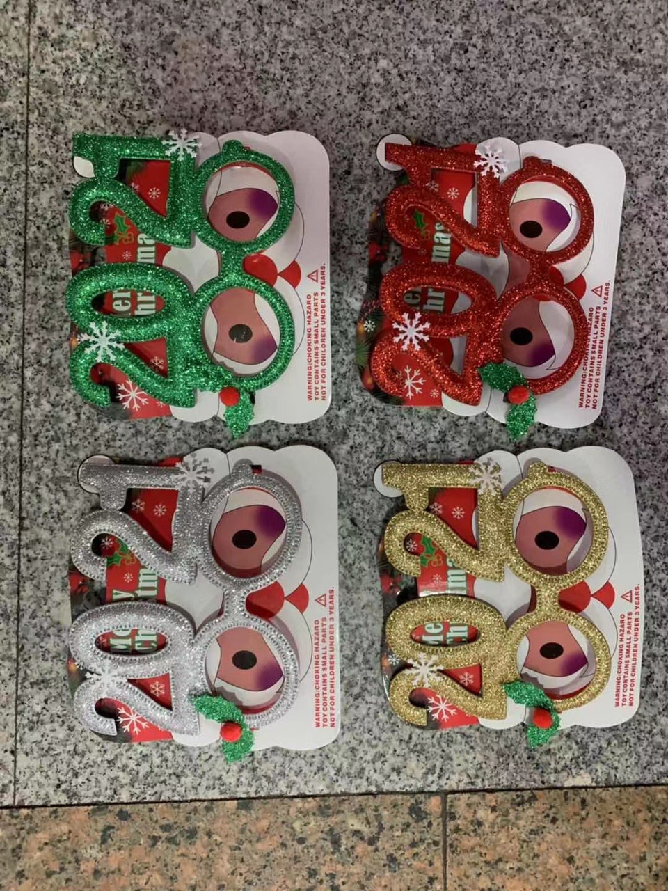 Hua Shuai Christmas Supplies Christmas Crafts Eye Decoration Crafts 2020 New Christmas Glasses