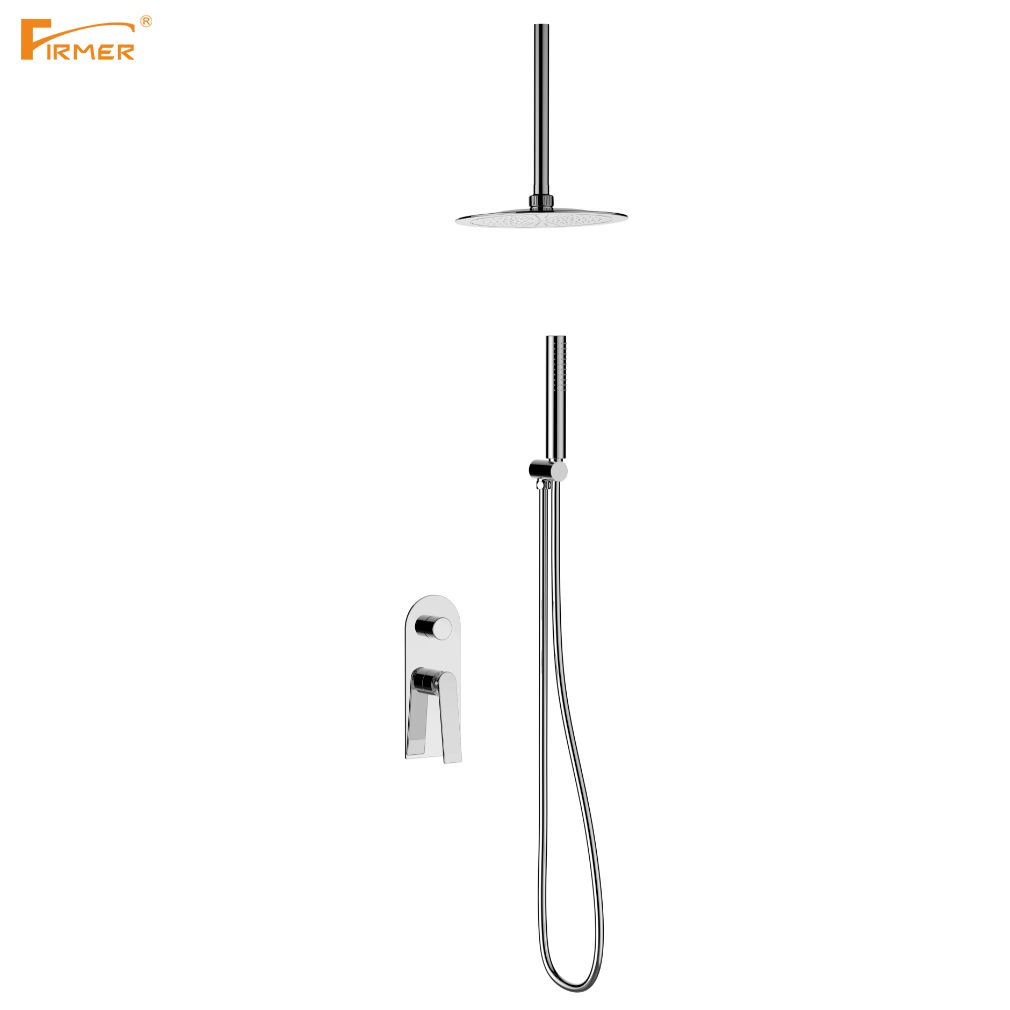 FIRMER Golden Rose gold bathroom concealed Shower head set with adjustable shower head Specification image