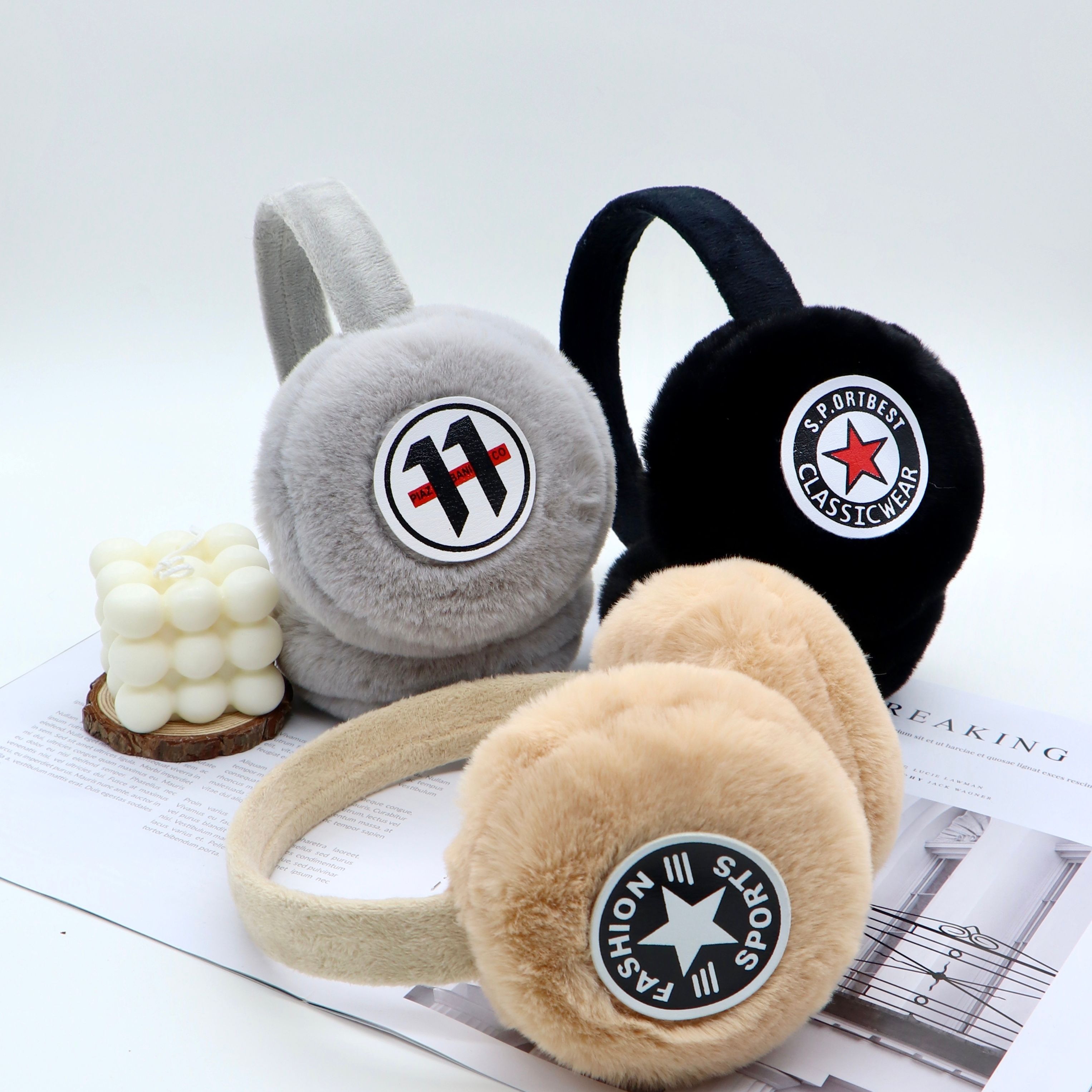 Men's And Women's Wide Pole Large Label Earmuffs For Warm Ear Protection 10 details Picture