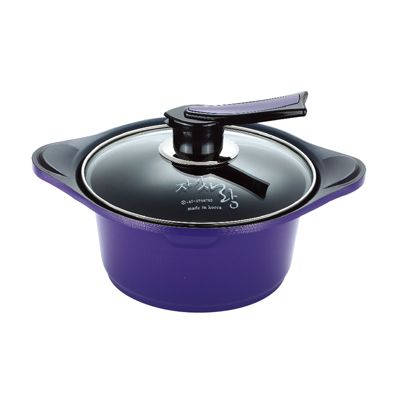 Cocina código coreano importado utensilios de cocina púrpura doble mango olla 20cm