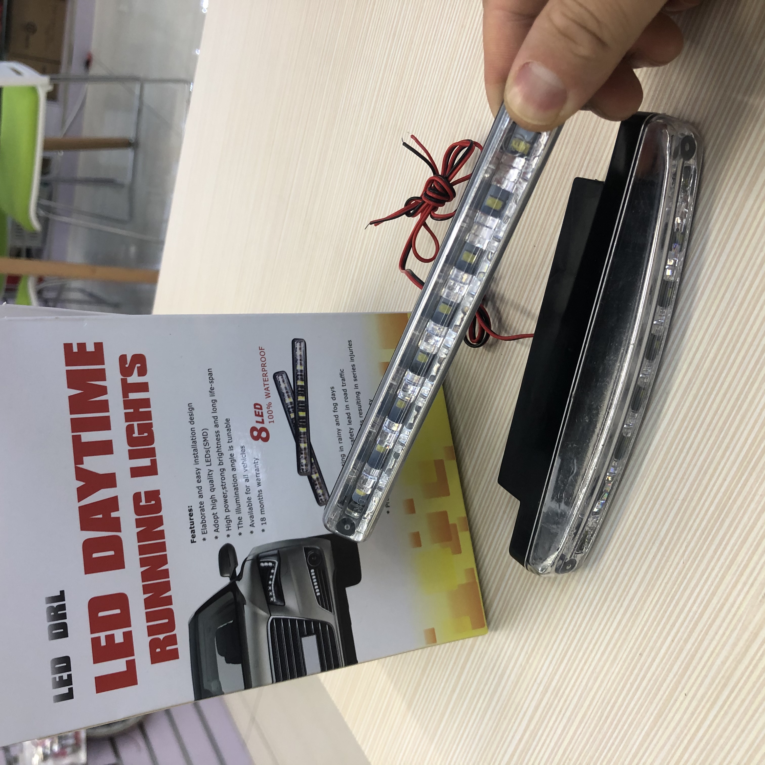 Car LED daytime running lights, ultra-bright 8-lamp driving lights, modified fog lights, decorative lights, white light details Picture
