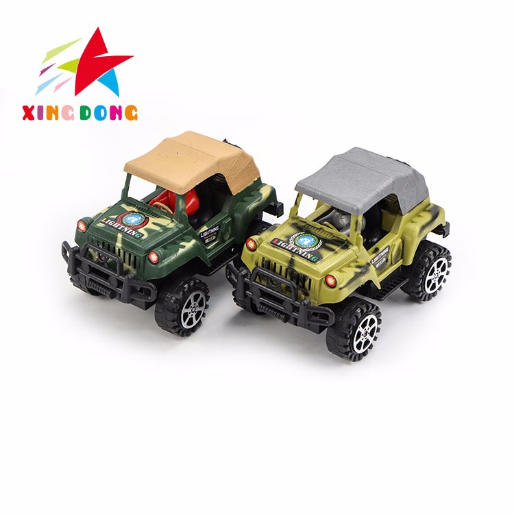 Factory wholesales lighting plastic military pull string army color jeep toy car thumbnail