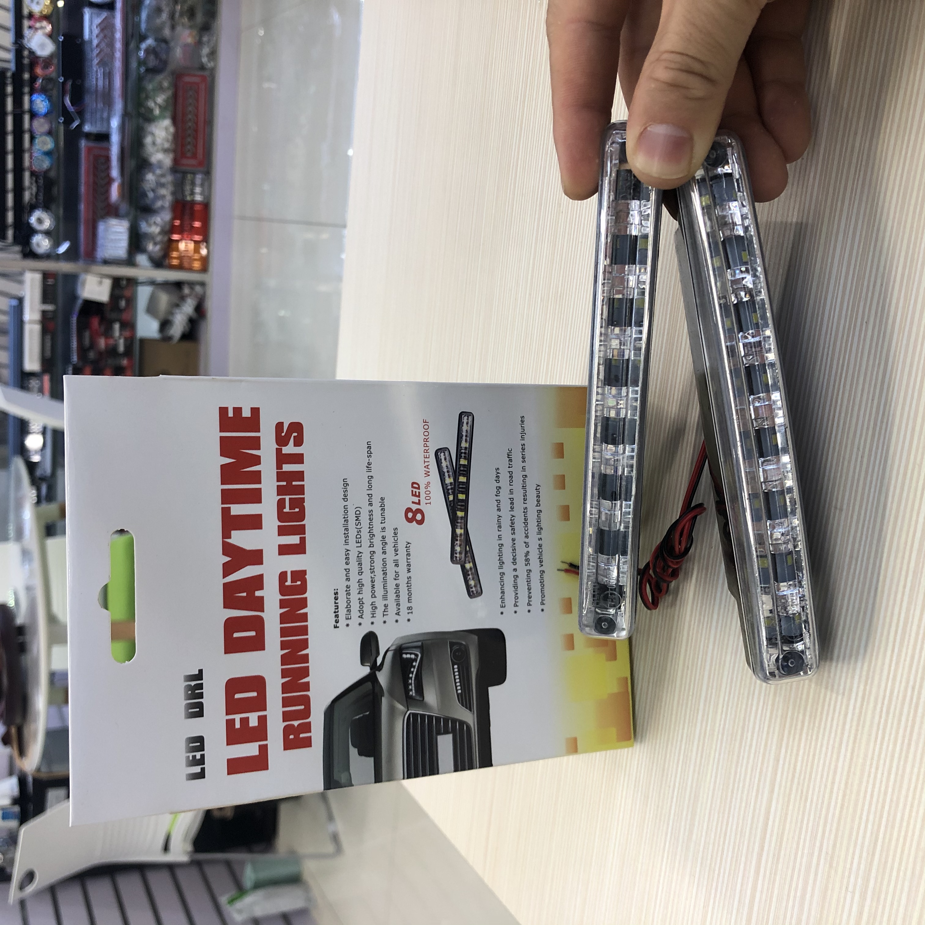 Car LED daytime running lights, ultra-bright 8-lamp driving lights, modified fog lights, decorative lights, white light undefined