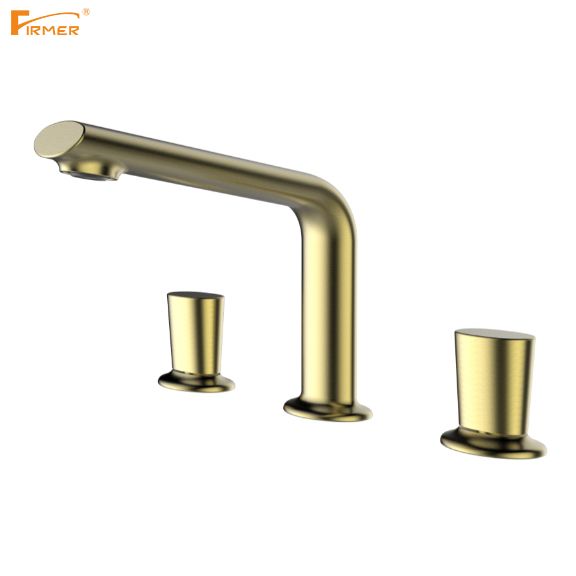 FIRMER's new rose gold two-hand wheel for hot and cold water, bathroom washbasin and kitchen faucet details Picture