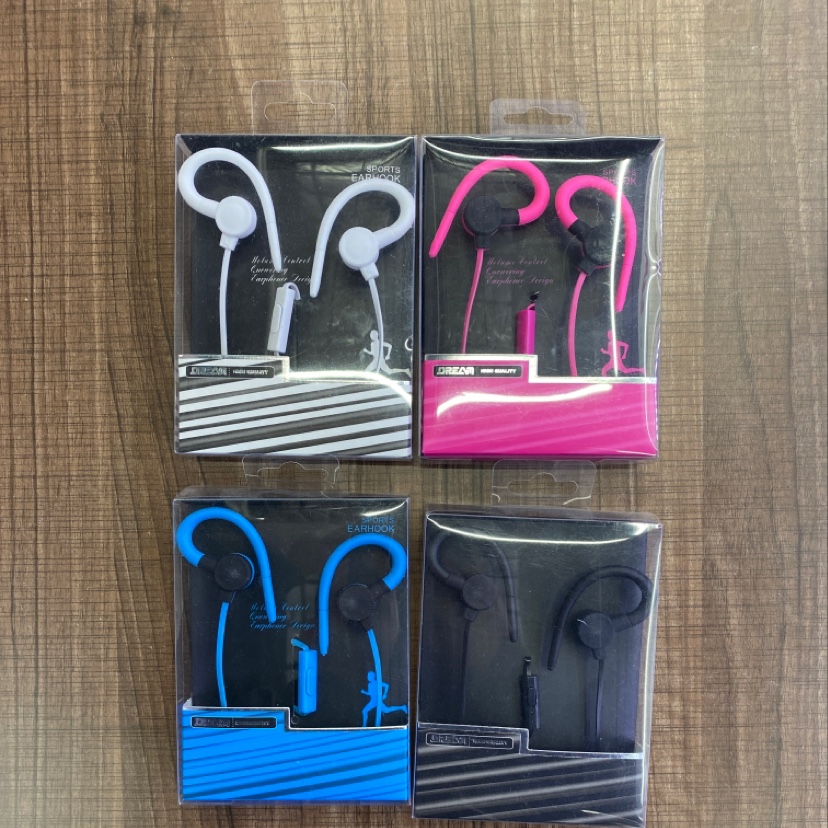 Sports over-ear headphones with wired microphone