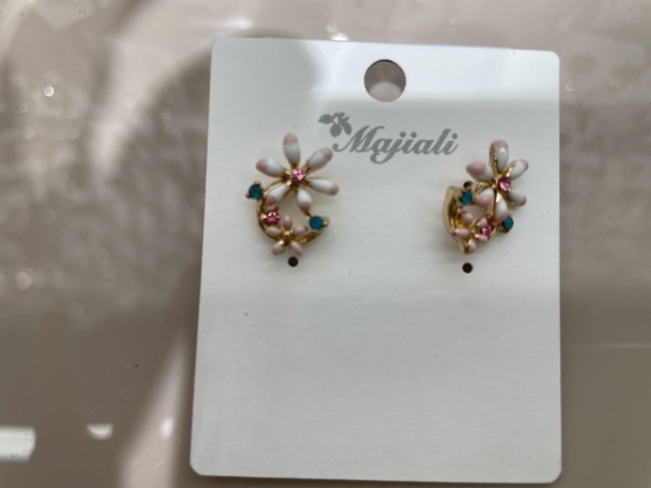 Korean version of colorful flower earrings dripping oil thumbnail