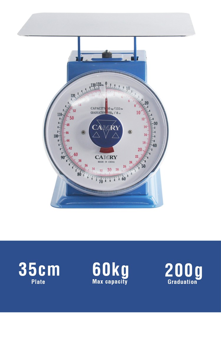 CAMRY Xiangshan SP-60 Degree Platform scale with stainless iron flat scale plate, mechanical spring scale platform scale, single and double scales, 60KG/LBS detail image 7