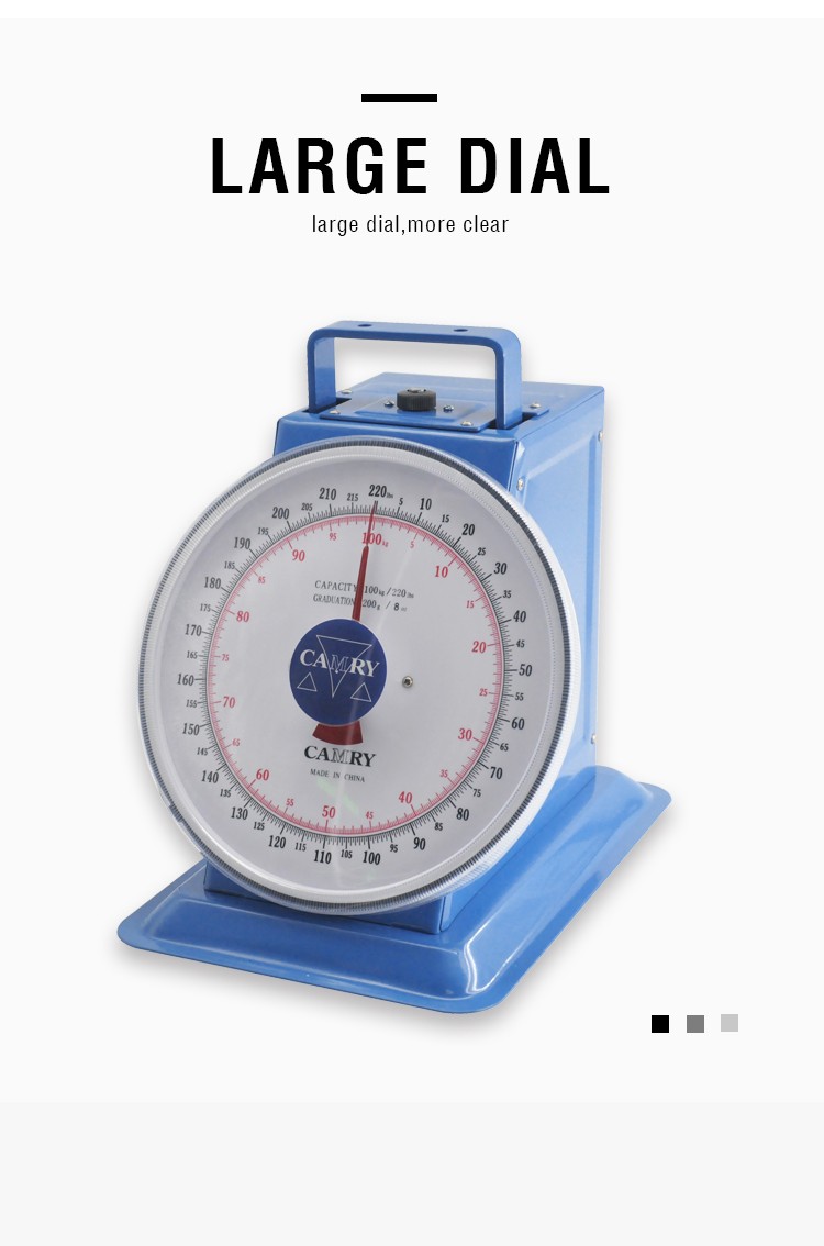 CAMRY Xiangshan SP-100 Degree Pan scale with stainless iron flat scale pan with handle mechanical spring scale platform scale single and double scale 100KG/LBS detail image 1
