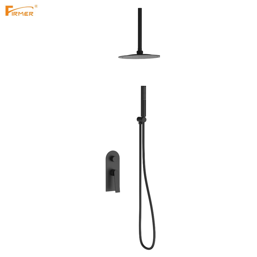 FIRMER Golden Rose gold bathroom concealed Shower head set with adjustable shower head details Picture