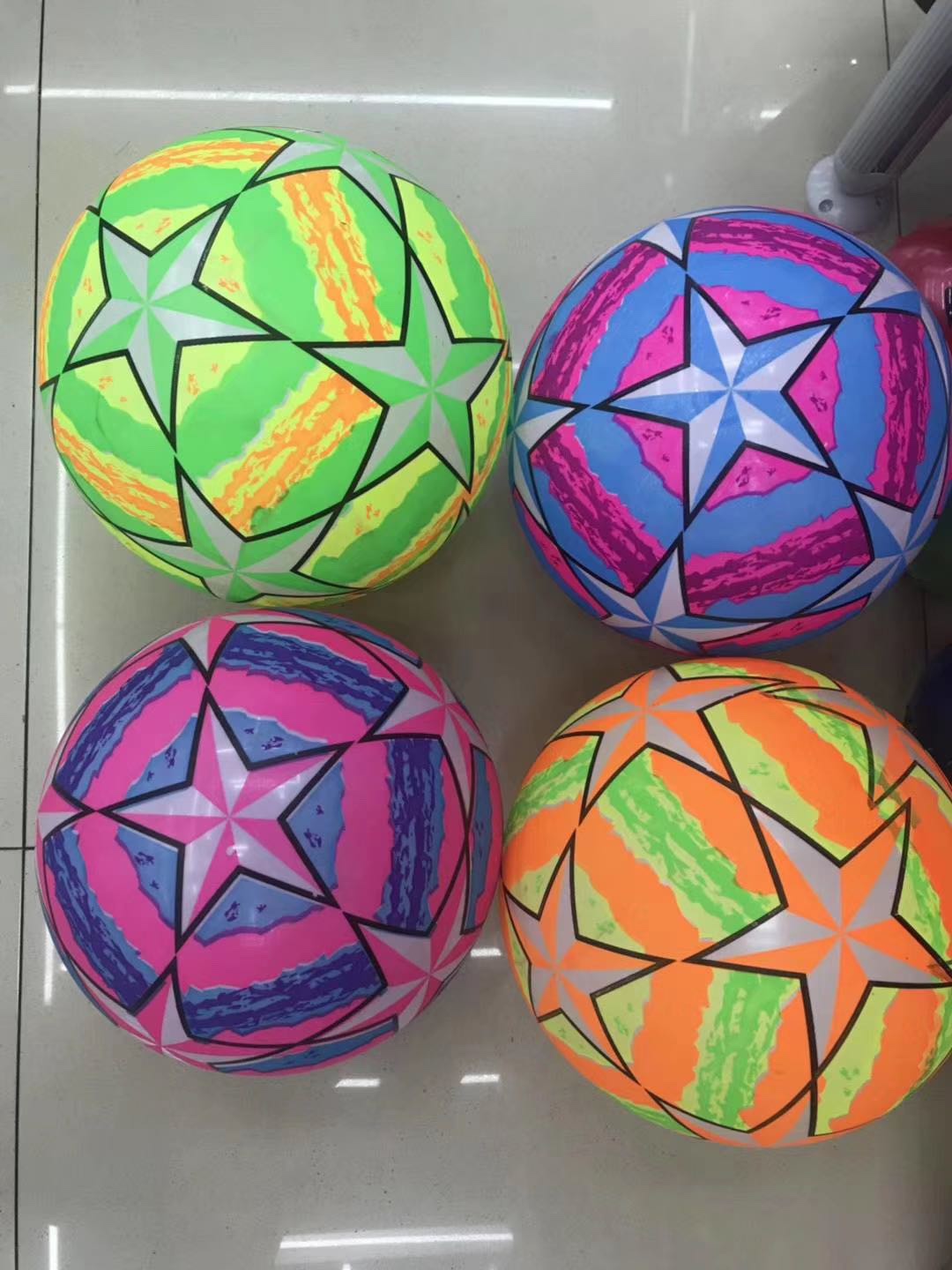 New inflatable ball, leather ball, fluorescent ball, fluorescent Five stars details Picture