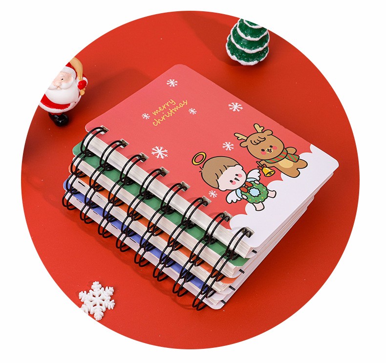 Christmas Coil Book Student Mini Portable Christmas Holiday Gift Notebook Pocket Notebook undefined