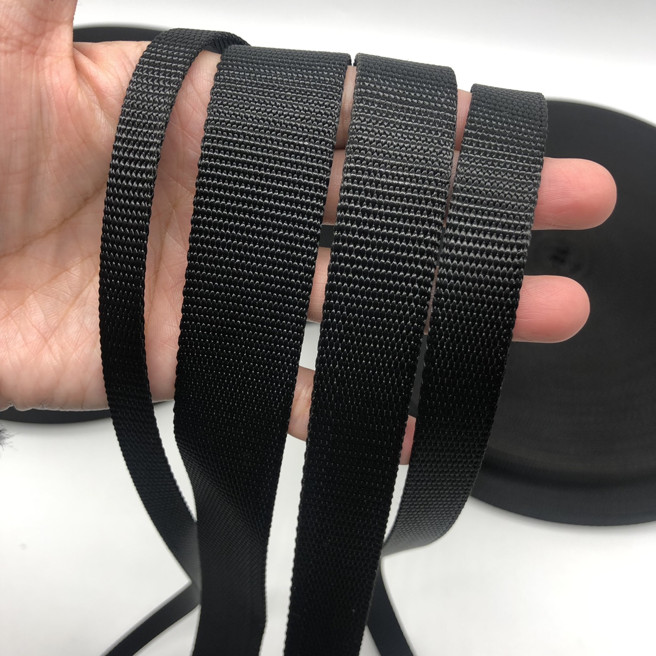 2.5Cm Imitation Nylon Bead Black Webbing Pet Webbing Leash Bag Strap