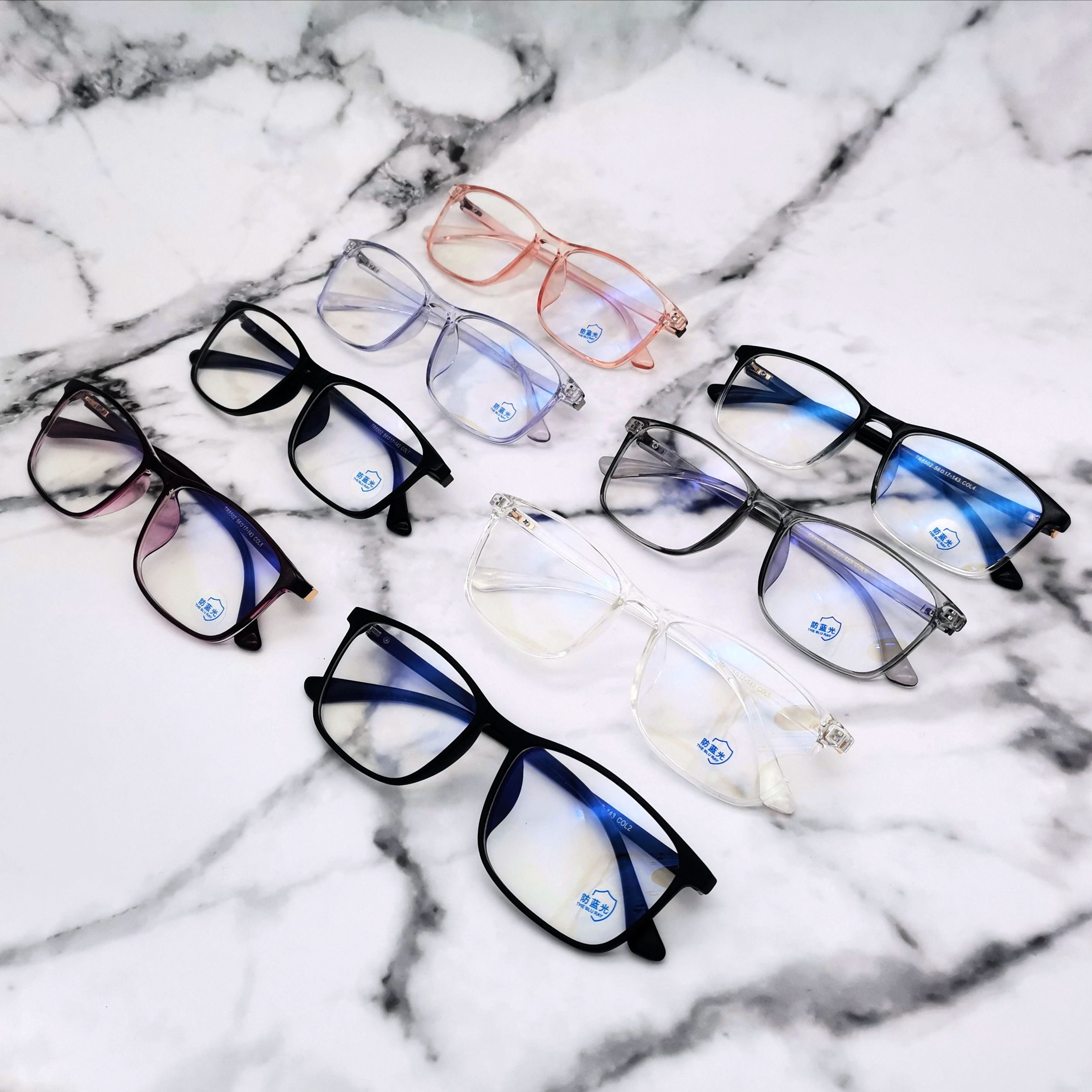 2020新款时尚韩版明星同款全框架舒适复古大脸黑色透明TR眼镜框产品图