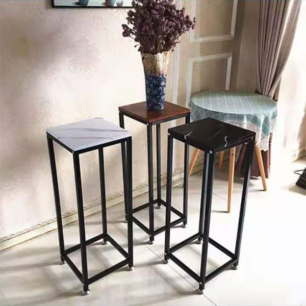 Nordic ironwork flower stand for the living room, floor-standing modern and simple multi-storey indoor bedroom, green vine and golden decorative storage rack A696 detail image 1