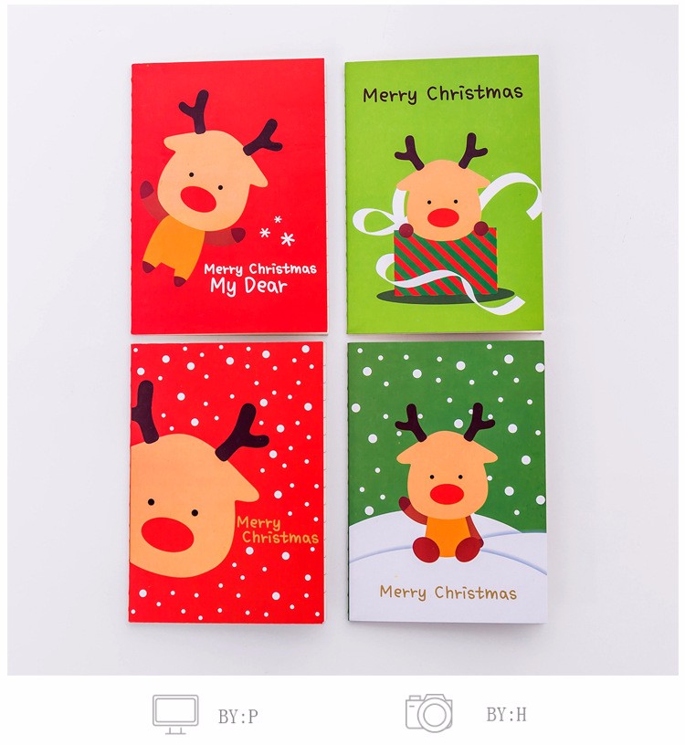 Korean Stationery Christmas Series Pocket Notepad Cute Cartoon Small Book Taobao Small Gift Gift Wholesale undefined