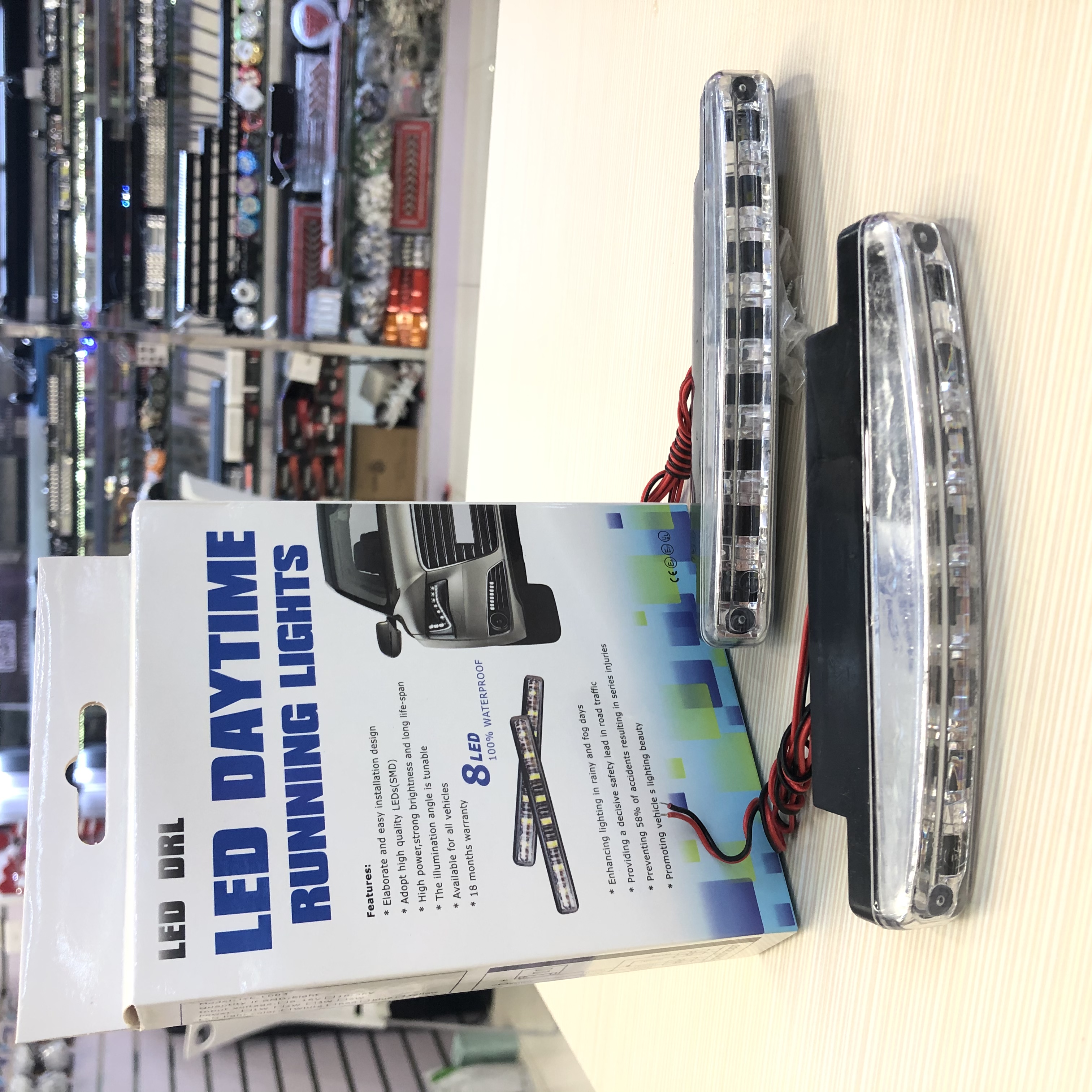 Car LED daytime running lights, ultra-bright 8-lamp driving lights, modified fog lights, decorative lights, white light undefined
