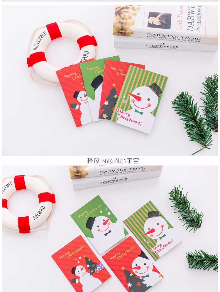 Korean Stationery Christmas Series Pocket Notepad Cute Cartoon Small Book Taobao Small Gift Gift Wholesale Item Picture