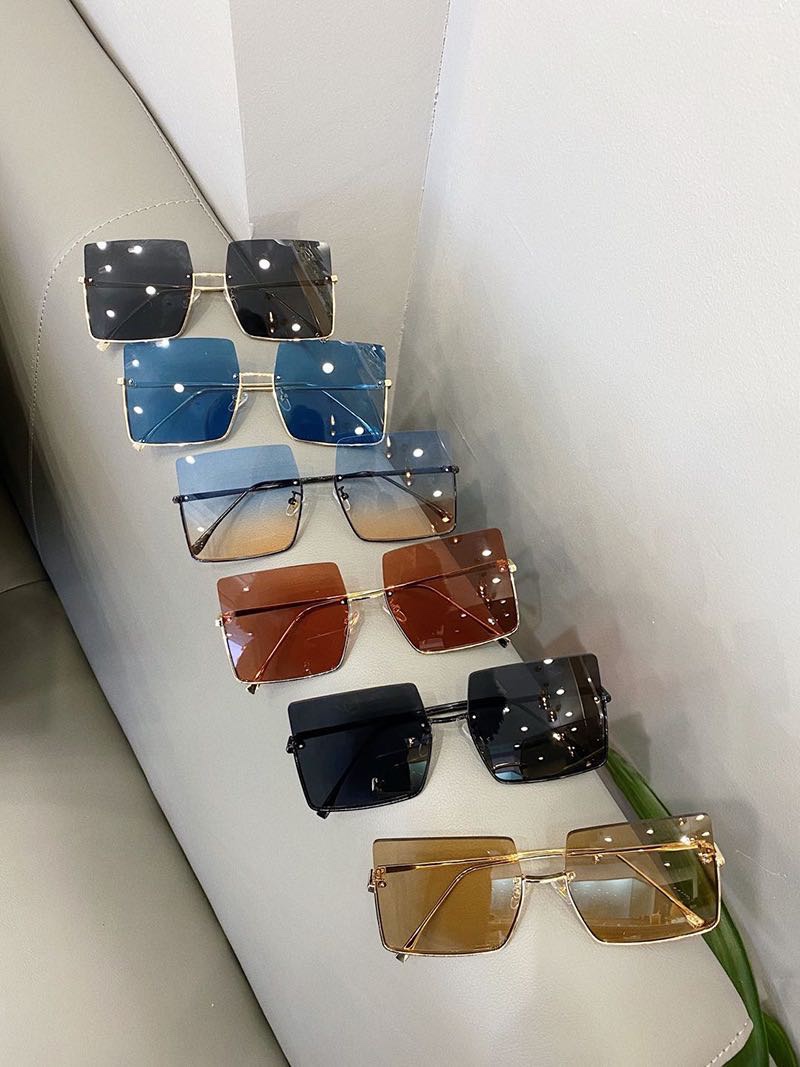 金属女款时尚方形太阳眼镜墨镜详情1