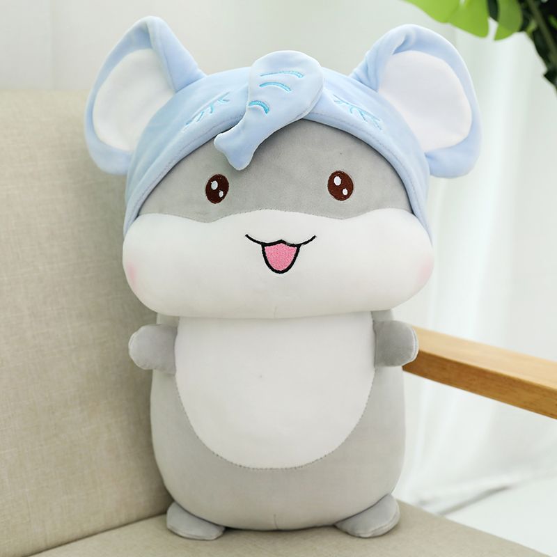 羽绒棉仓鼠蓝加暖水袋充电式宿舍用卡通可爱毛绒注水女新款可拆洗暖宝宝热水袋