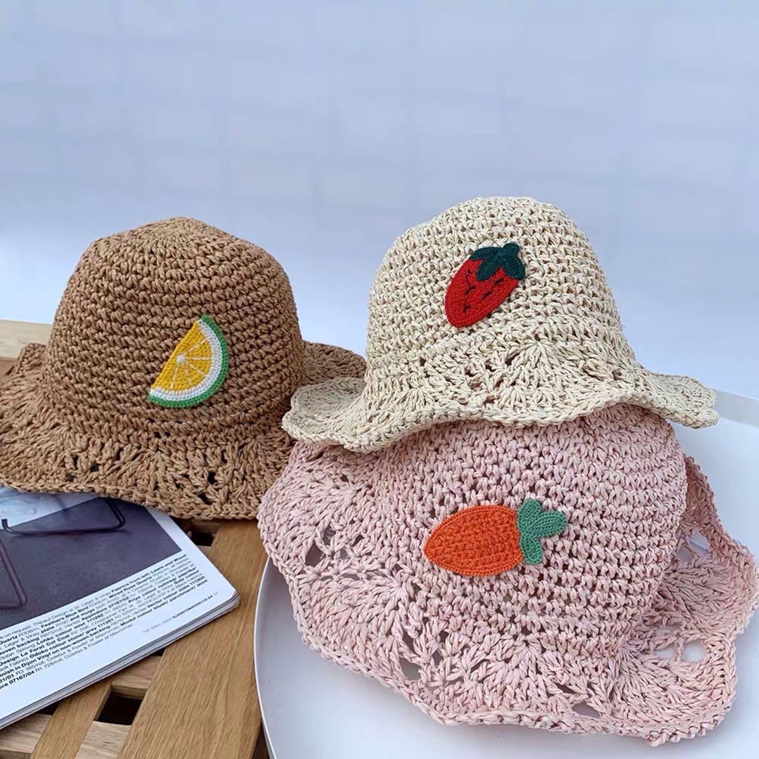 Children's casual handmade crochet fruit cap details Picture