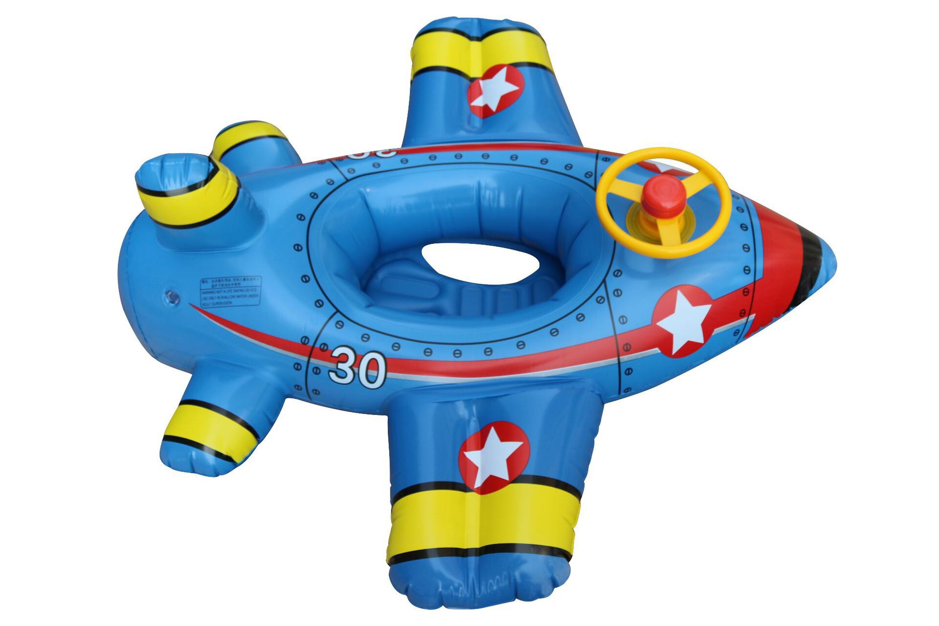 Amazon thickened creative small airplane swimming ring inflatable children's seat ring swimming ring baby seat ring blue airplane Application Scenario