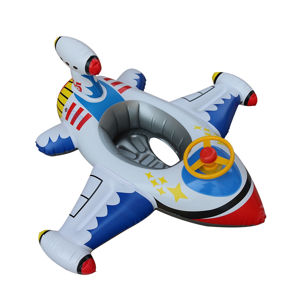 Amazon thickened creative white small airplane swimming ring inflatable children's seat ring swimming ring baby seat ring detail image 1