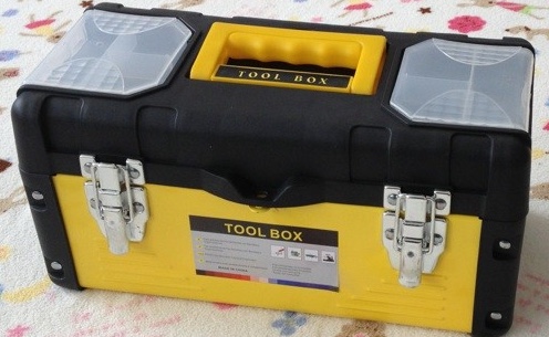 Plastic and iron tool box 14 inches thumbnail