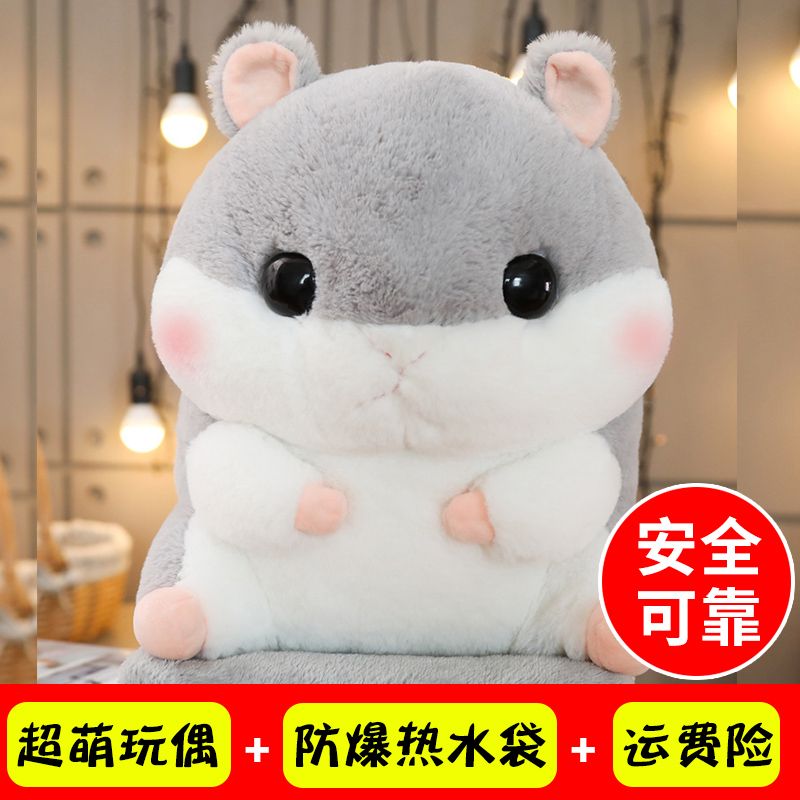 Hot water bag, hamster, grey, cute girl, charging warm baby, electric warm water, water-filled warm water, 2020 winter foot warmer, hand warmer on the bed
