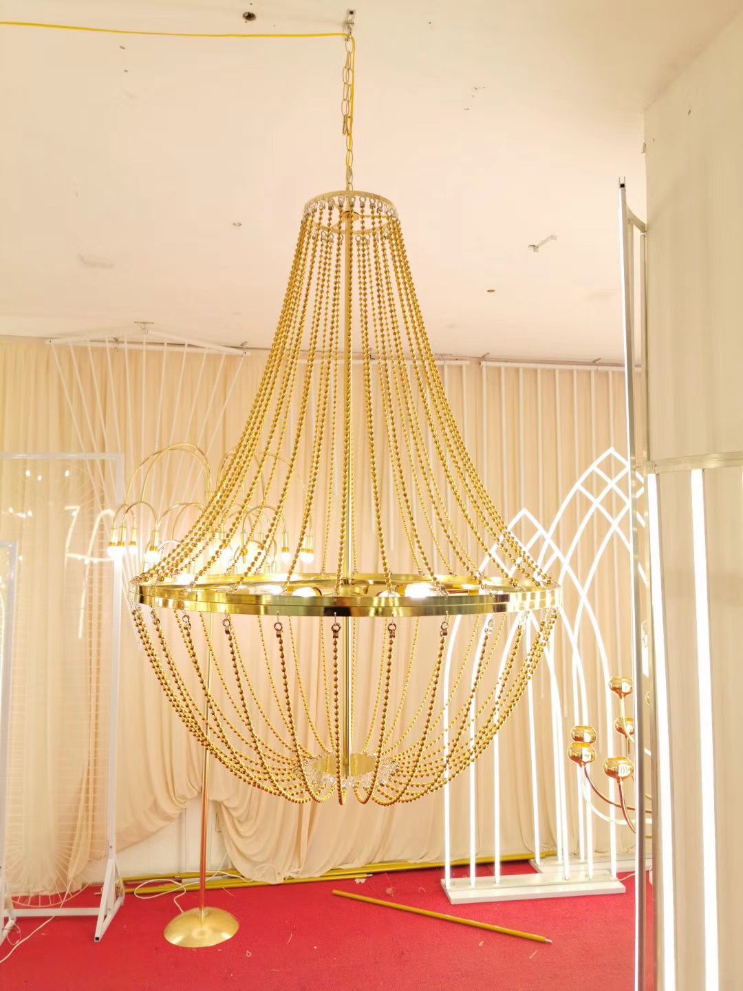 Pearl curtain chandelier