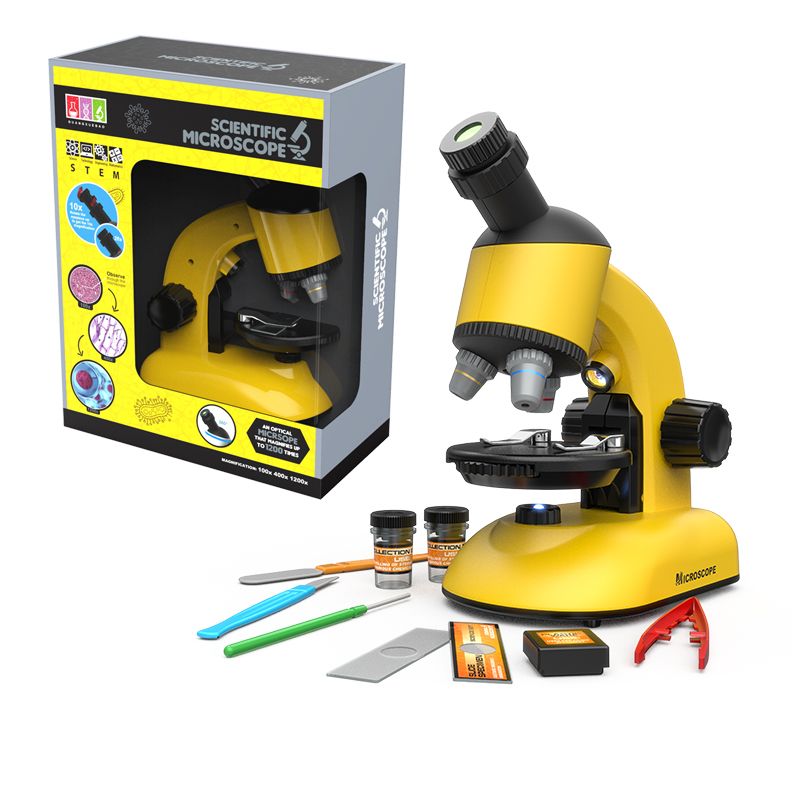 The latest upgraded 1100 rotating head 1200x primary school children's experimental science education and educational toy microscope
