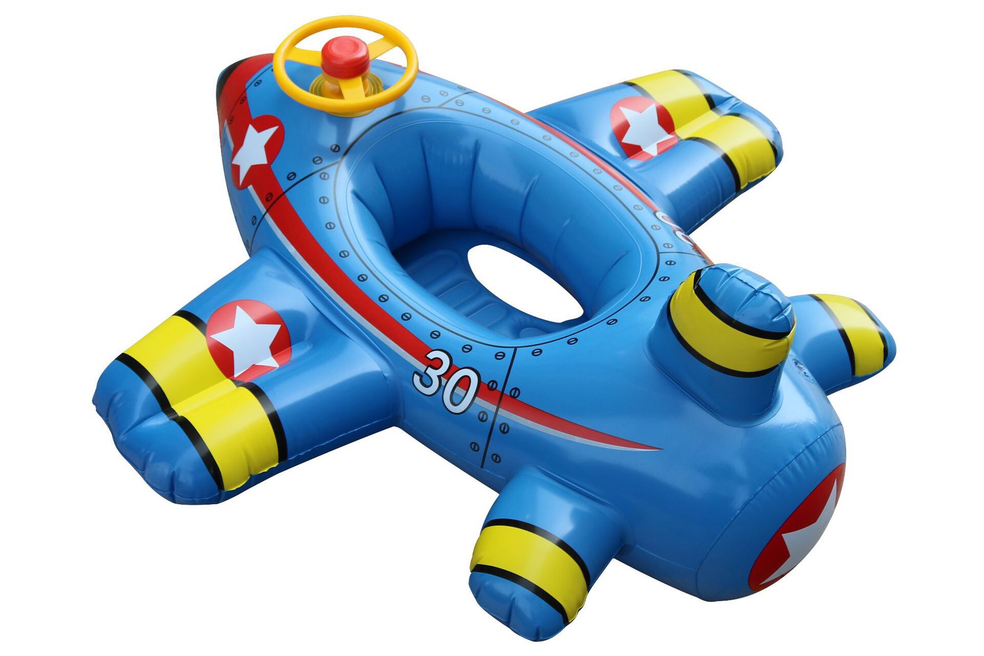 Amazon thickened creative small airplane swimming ring inflatable children's seat ring swimming ring baby seat ring blue airplane undefined