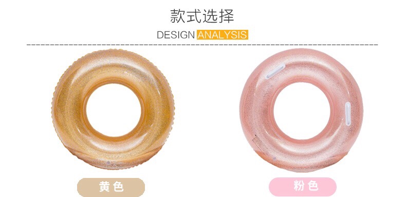 Factory direct sales 2020 new style with handle, thickened crystal transparent sheet swimming ring, inflatable adult water ring, semi-transparent detail image 2