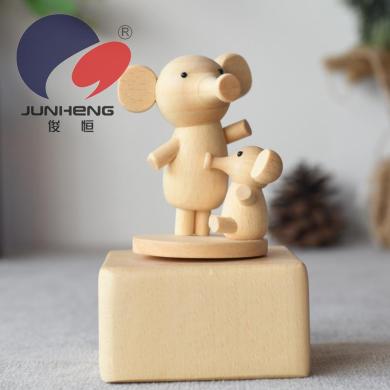 Family elephant music box Cute children's gifts Wooden music box arts and crafts display SH1705