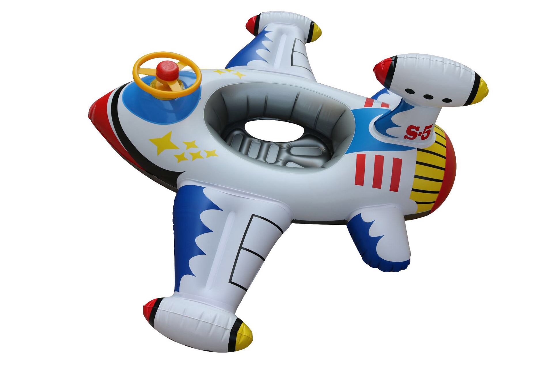 Amazon thickened creative white small airplane swimming ring inflatable children's seat ring swimming ring baby seat ring detail image 5