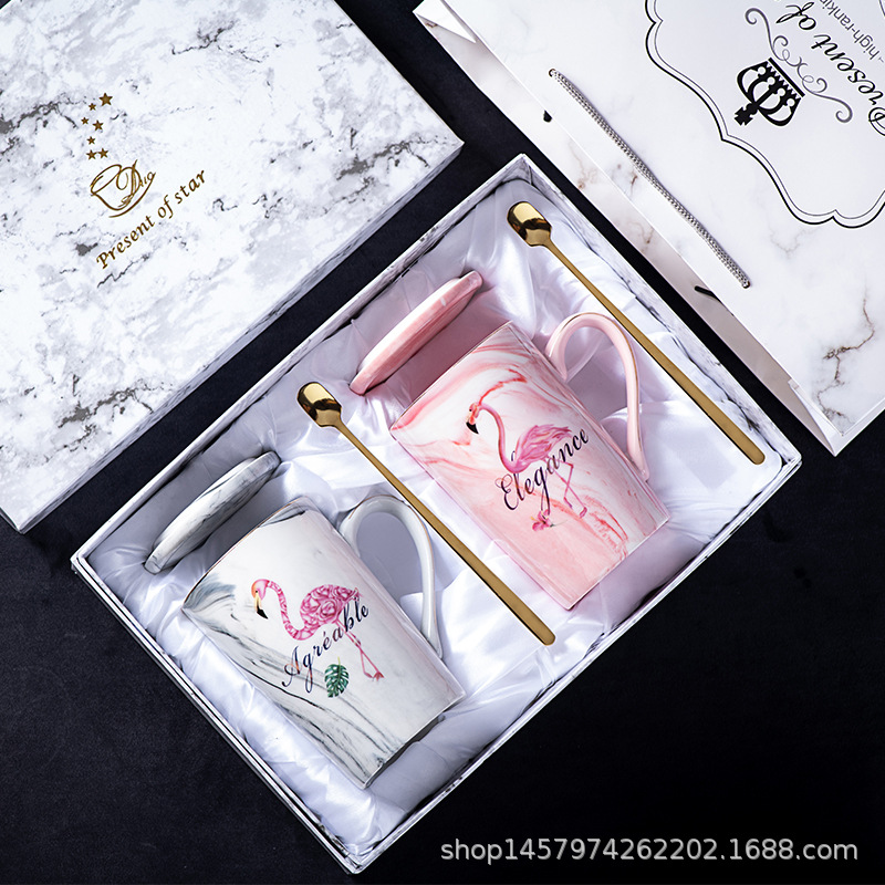 450ml ceramic water cup, marble-textured mirror surface cup detail image 4