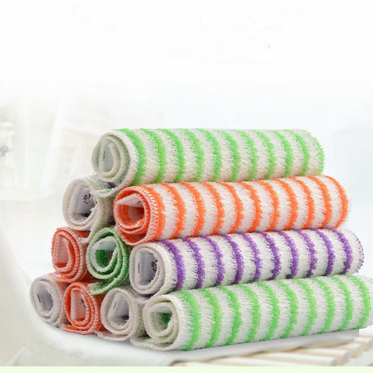 Colored striped oil-free dishcloths Application Scenario