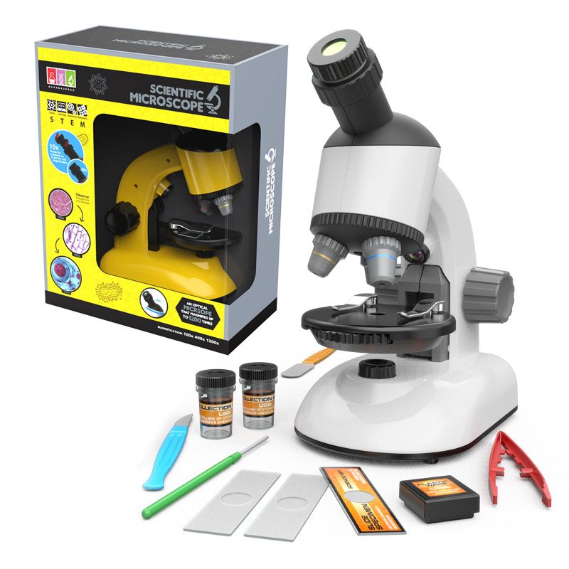 The latest upgraded 1100 rotating head 1200x primary school children's experimental science education and educational toy microscope Specification image