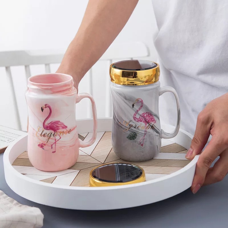 450ml ceramic water cup, marble-textured mirror surface cup Specification image