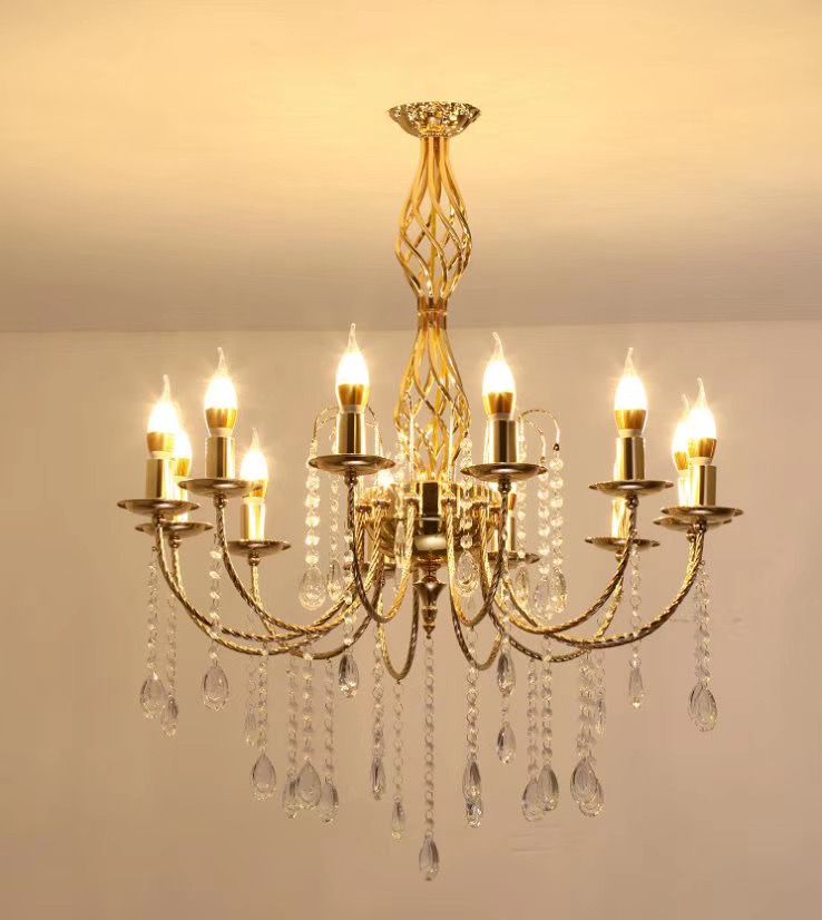 Ten twisted chandeliers