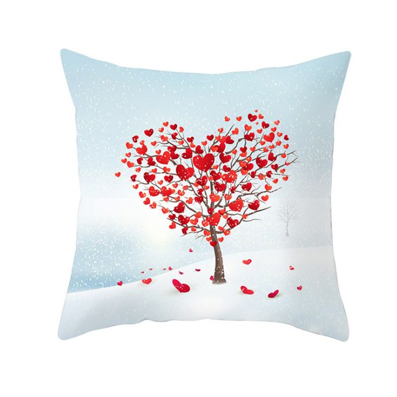 Valentine's day love tree series peach leather pillow cases custom pillow cases for valentine's day amazon hot style home fabric art