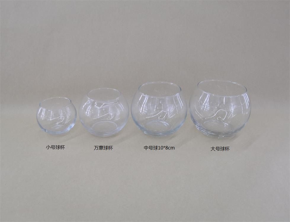 吹制圆球形透明水培插花瓶花盆玻璃蜡烛台香薰玻璃杯小球杯万意球