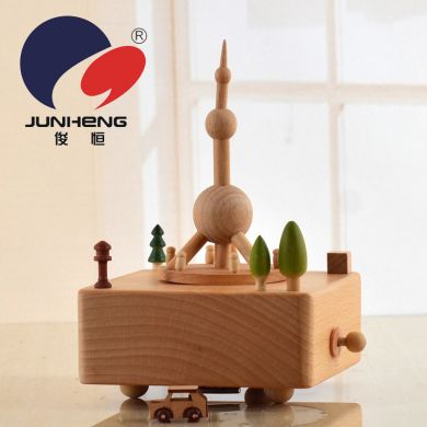 Junheng Creative Oriental Pearl Shanghai architecture music box Sky City music box graduation ceremony Wooden crafts PH1518