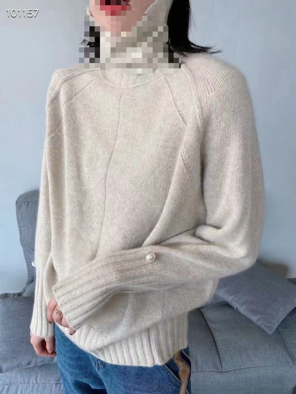 针织衫毛衣短款百搭高领