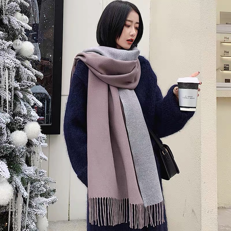 Extra-large, warm, thick, versatile, cute and elegant scarf, retro printed scarf, silk scarf shawl, ladylike and elegant shawl scarf, Korean version cute and comfortable silk scarf, new spring and summer scarf, warm, trendy and fashionable for ladies