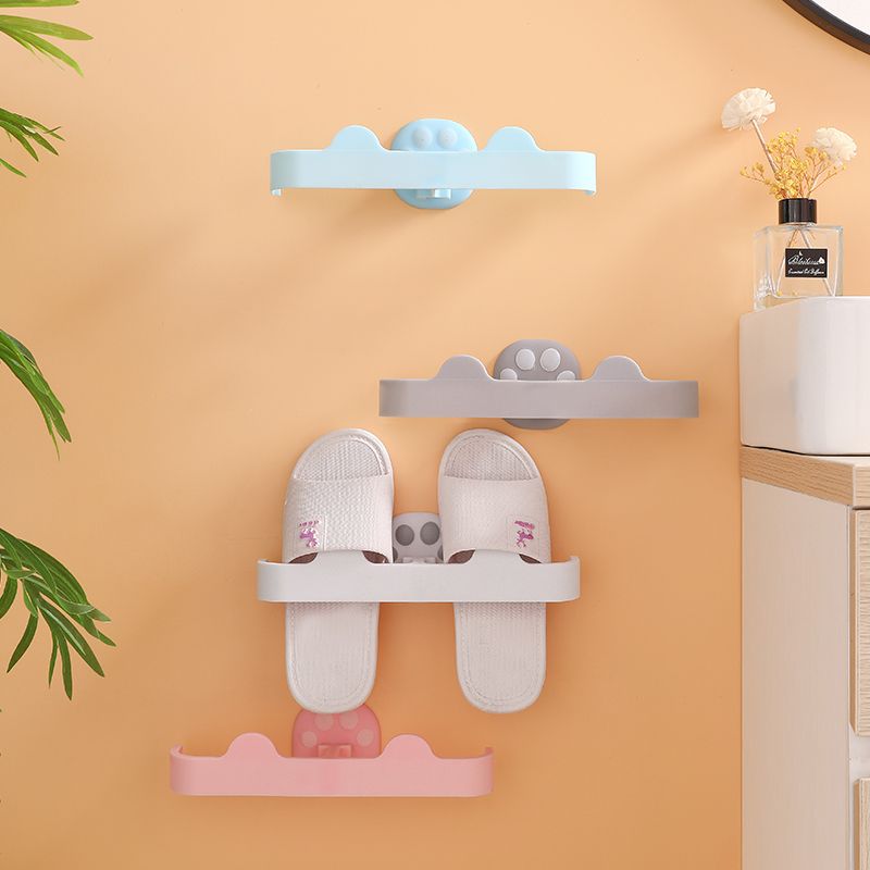 Creative cat paw non-drilling wall-mounted modular slipper rack for home bathroom and toilet slipper draining and storage rack full figure