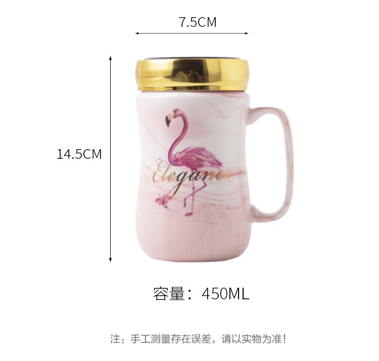 450ml ceramic water cup, marble-textured mirror surface cup detail image 1