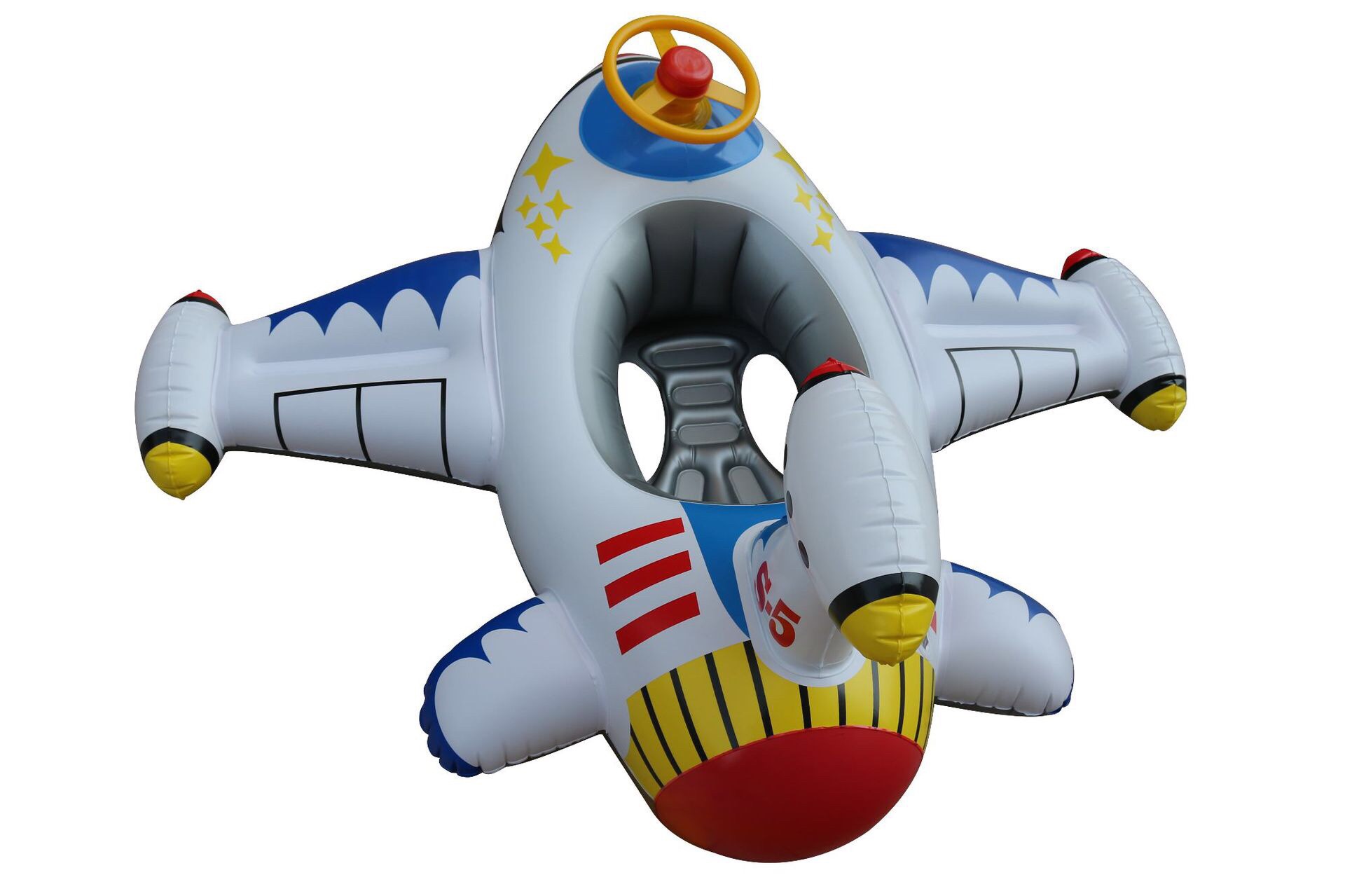 Amazon thickened creative white small airplane swimming ring inflatable children's seat ring swimming ring baby seat ring detail image 3