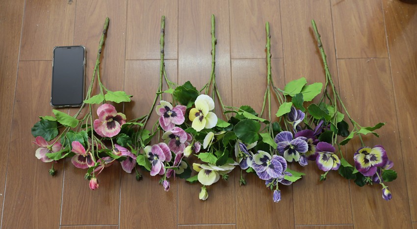 仿真花3D胶布三色堇假花家居装饰盆栽种植高档花材 PG8092 三色堇 3D胶布详情6