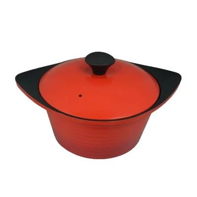 Kitchen Code: Original imported red IH double-handled soup pot from South Korea, 24cm detail image 1