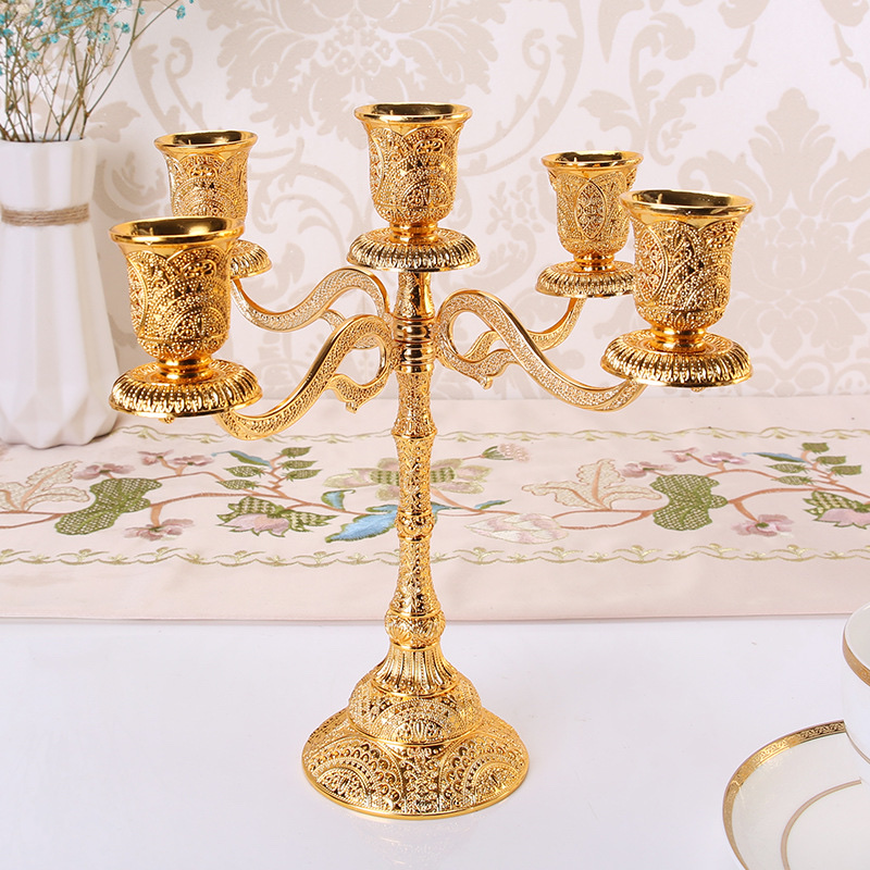 Zinc alloy 5-head candlestick details Picture